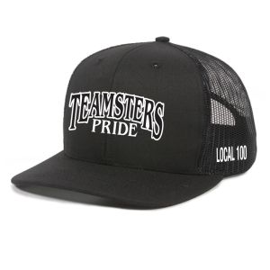 TEAMSTERS LOCAL 100 PRIDE LOOK UNION MADE TRUCKER HAT BASEBALL CAP TH006-BLACK/BLACK-OSFA