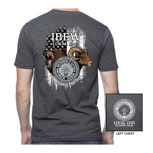 IBEW LOCAL 1245 RAM BEAR DESIGN MENS T-SHIRT