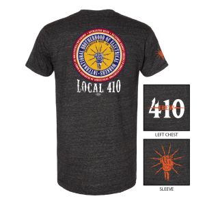 IBEW LOCAL 410 FULL COLOR BUG DESIGN MENS TRI BLEND T-SHIRT