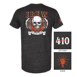 IBEW LOCAL 410 FULL WRENCHES SKULL MENS TRI BLEND T-SHIRT