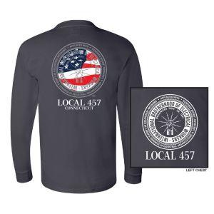 IBEW LOCAL 457 AMERICAN FLAG MENS LONG SLEEVE T-SHIRT