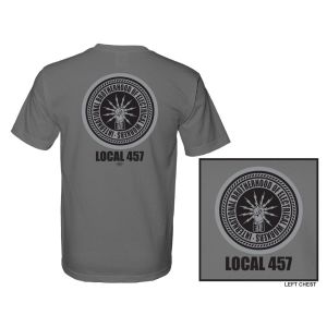 IBEW LOCAL 457 CHARCOAL BUG MENS SHORT SLEEVE T-SHIRT
