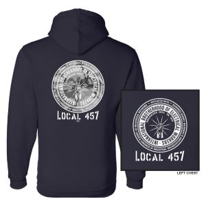 IBEW LOCAL 457 GREY CAMO BUG  MENS LONG SLEEVE HOODIE