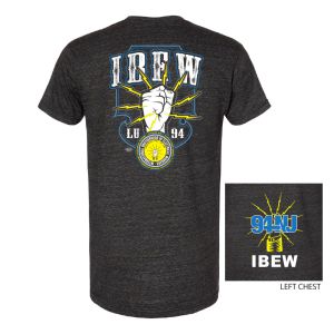 IBEW LOCAL 94 FIST AND BOLTS MENS TRI-BLEND T-SHIRT