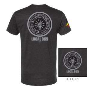 IBEW LOCAL 965 CHARCOAL BUG UNION PRINTED MENS T-SHIRT