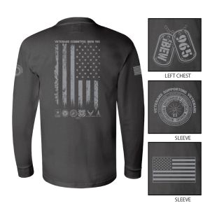 IBEW LOCAL 965 FLAG USA MADE T-SHIRT UNION PRINTED LONG SLEEVE