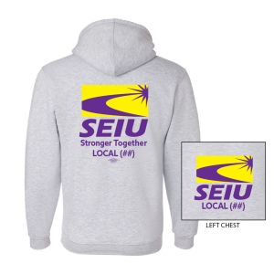 SEIU YOUR LOCAL HERE SERVICE EMPLOYEES USA MADE UNION PRINTED MENS HOODY 960
