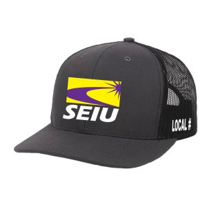 SEIU YOUR LOCAL HERE SERVICE EMPLOYEES UNION MADE CAP TRUCKER HAT