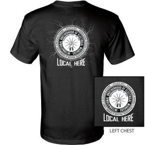 IBEW YOUR LOCAL HERE LIGHTNING ROUND BUG USA MADE UNION PRINTED T-SHIRT SL0013
