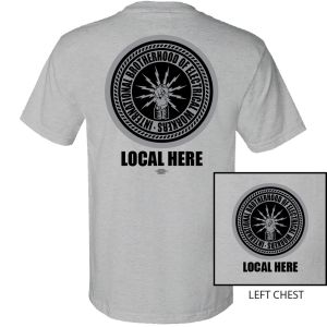 IBEW YOUR LOCAL HERE 2 COLOR ROUND BUG USA MADE UNION PRINTED T-SHIRT SL0023