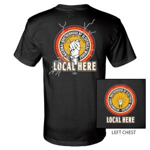 IBEW YOUR LOCAL HERE FULL COLOR BUG USA MADE UNION PRINTED T-SHIRT SL0028