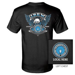 IBEW YOUR LOCAL HERE BLUE EAGLE USA MADE UNION PRINTED T-SHIRT SL0034