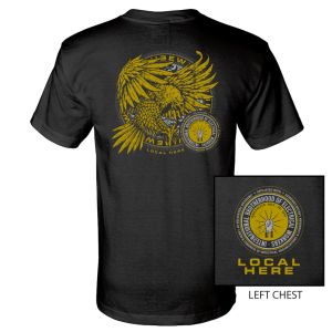 IBEW YOUR LOCAL HERE EAGLE USA MADE UNION PRINTED T-SHIRT SL0038