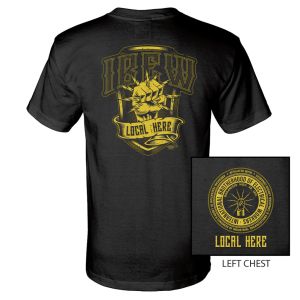 IBEW YOUR LOCAL HERE GOLD FIST USA MADE UNION PRINTED T-SHIRT SL0046