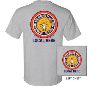 IBEW YOUR LOCAL HERE FULL COLOR LOGO USA MADE T-SHIRT UNION PRINTED SL0053