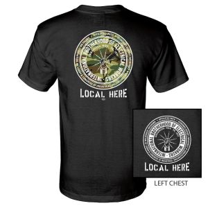 IBEW YOUR LOCAL HERE CAMO ROUND LOGO USA MADE UNION PRINTED T-SHIRT SL0055