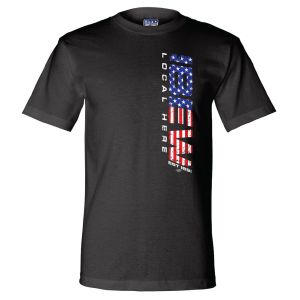 IBEW YOUR LOCAL HERE LEFT CHEST FLAG USA MADE UNION PRINTED T-SHIRT SL0059