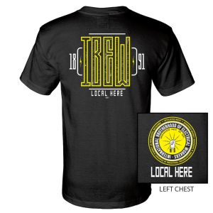 IBEW YOUR LOCAL HERE YELLOW TEXT USA MADE UNION PRINTED T-SHIRT SL0069