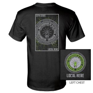 IBEW YOUR LOCAL HERE CHEST BOX USA MADE UNION PRINTED T-SHIRT SL0071