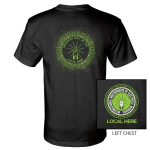 IBEW YOUR LOCAL HERE ROUND LIME LOGO USA MADE UNION PRINTED T-SHIRT SL0072