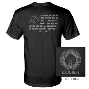 IBEW YOUR LOCAL HERE DARK FLAG TEXT USA MADE UNION PRINTED T-SHIRT SL0073