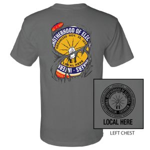 IBEW YOUR LOCAL HERE TWIST LOGO USA MADE UNION PRINTED T-SHIRT SL0076