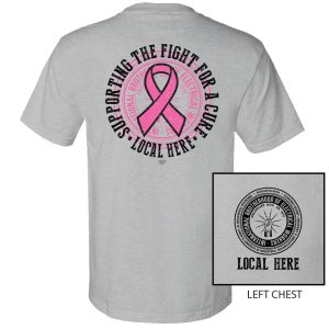 IBEW YOUR LOCAL HERE BREAST CANCER FIGHT USA MADE UNION PRINTED T-SHIRT SL0098-S-Light Grey