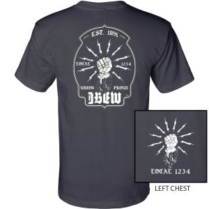 IBEW YOUR LOCAL HERE SKELETON USA MADE T-SHIRT UNION PRINTED SL0111