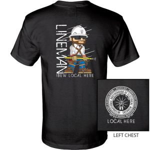 IBEW YOUR LOCAL HERE LINEMAN USA MADE T-SHIRT UNION PRINTED SL0112