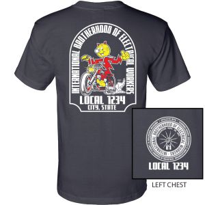 IBEW YOUR LOCAL HERE REDDY MOTORCYCLE USA MADE T-SHIRT UNION PRINTED SL0114