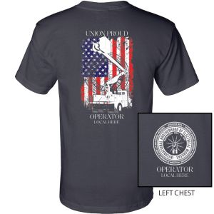 IBEW YOUR LOCAL HERE FLAG TRUCK USA MADE T-SHIRT UNION PRINTED SL0116