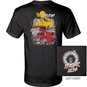  IBEW YOUR LOCAL HERE SHOW TRUCKS USA MADE T-SHIRT UNION PRINTED SL0117