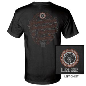 IBEW YOUR LOCAL HERE ORANGE LIGHTNING USA MADE UNION PRINTED T-SHIRT SL106