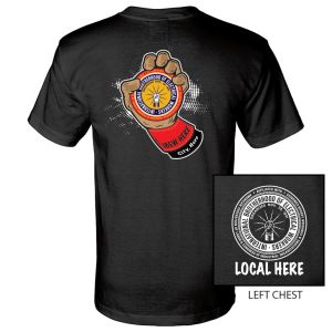 IBEW YOUR LOCAL HERE HAND/GLOVE USA MADE UNION PRINTED T-SHIRT SL107