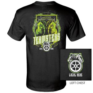 TEAMSTERS YOUR LOCAL HERE VERTICAL FLAG USA MADE UNION PRINTED T-SHIRT TM005