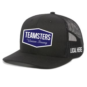 TEAMSTERS YOUR LOCAL HERE STRONG UNION MADE TRUCKER HAT BASEBALL CAP TH004-BLACK/BLACK-OSFA