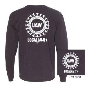UAW UNITED AUTO WORKERS USA MADE UNION PRINTED MENS LONG SLEEVE T-SHIRT 5060