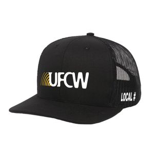 UFCW FOOD WORKERS YOUR LOCAL HERE SERVICE EMPLOYEES UNION MADE CAP TRUCKER HAT