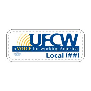 UFCW FOOD WORKERS YOUR LOCAL HERE UNION MADE WHITE STICKERS