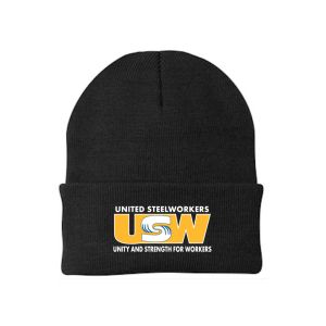 USW UNITED STEEL WORKERS MENS BEANIE USA MADE UNION EMBROIDERED 3825